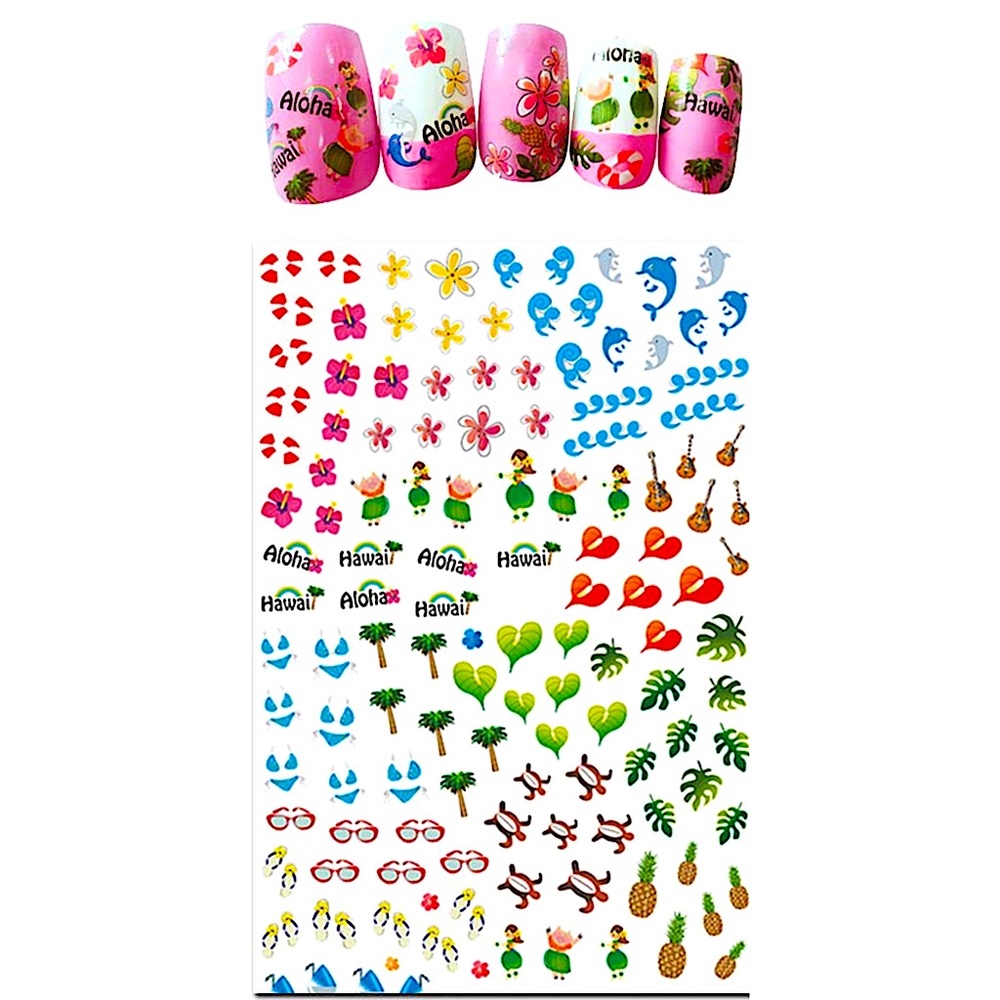 💌 BO/GO$6 Hawaii Summer Nail Stickers aloha vacation